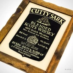 RARE-T Barware & Signs Vintage Reverse Painted 'Cutty Sark - Scots Whisky' Scotch Whiskies Bar Mirror/Advertisement