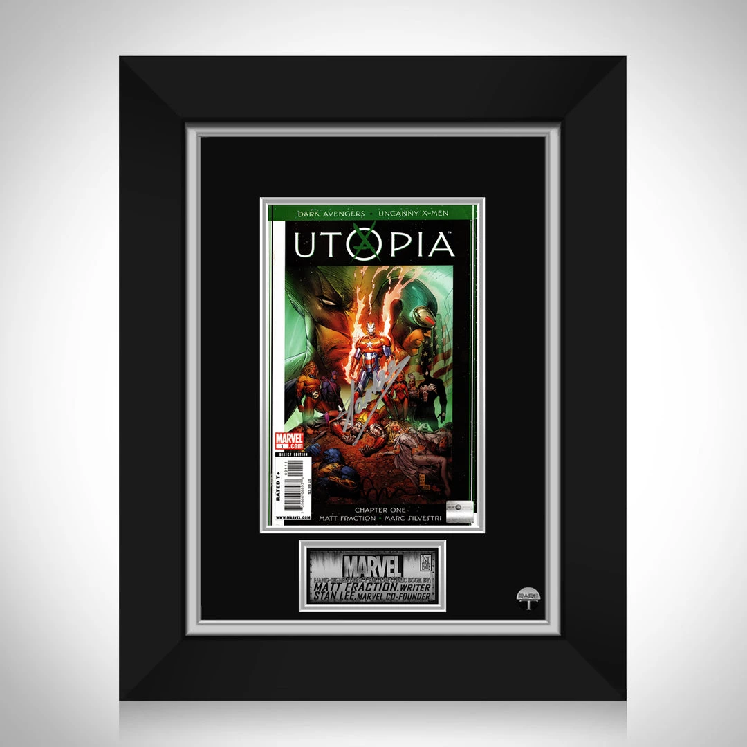 Rare-T Dark Avengers/Uncanny X-Men: Utopia (2009) #1 Hand-Signed Comic By Matt Fraction & Stan Lee Frame 1 Rare-T Dark Avengers/Uncanny X-Men: Utopia (2009) #1 Hand-Signed Comic By Matt Fraction & Stan Lee Frame
