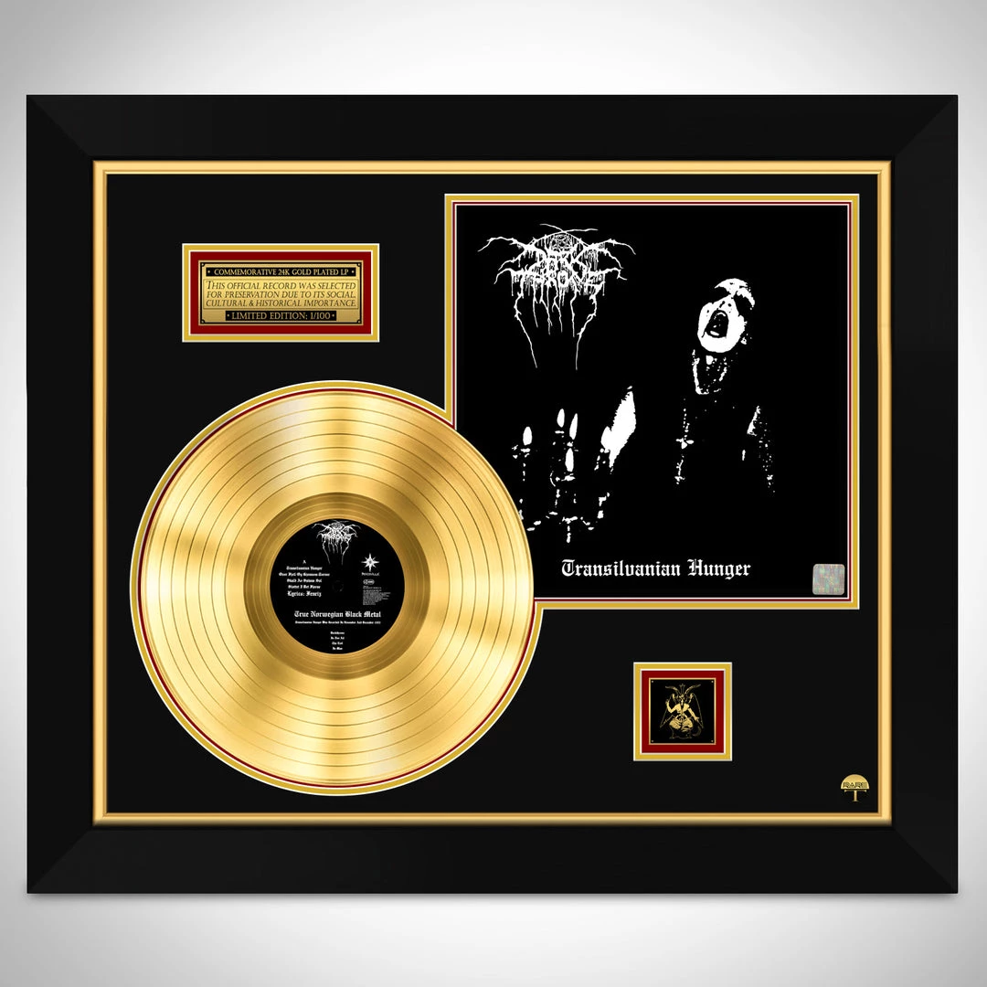 RARE-T Limited Edition Frames Darkthrone 'Transilvanian Hunger' Limited Collector Edition Studio Licensed Gold LP Custom Frame 1 RARE-T Limited Edition Frames Darkthrone 'Transilvanian Hunger' Limited Collector Edition Studio Licensed Gold LP Custom Frame