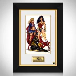 VAULT COLLECTIBLES Dc Divas- Hand-Signed Artwork Print By Artist Jamie Tyndall Custom Frame Signed Memorabilia