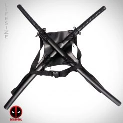 Wicked Swords & Props Deadpool - Pair Of Handmade 39" Sword Props With Black Harness