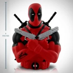 APW Deadpool- 'Holding Guns' Hand-Signed Bust Bank By Stan Lee Signed Memorabilia