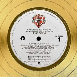 RARE-T Deep Purple When We Rock, We Rock Gold LP Limited Signature Edition Studio Licensed Custom Frame 15 RARE-T Deep Purple When We Rock, We Rock Gold LP Limited Signature Edition Studio Licensed Custom Frame