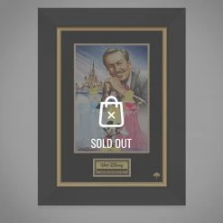 VAULT COLLECTIBLES Signed Memorabilia Walt Disney With Princesses & Mickey Mouse Hand-Signed Artwork Print By Artist Mark Sparacio Custom Frame