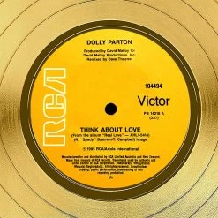 RARE-T Dolly Parton Think About Love Gold LP Limited Signature Edition Studio Licensed Custom Frame Limited Edition Frames