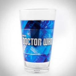 RARE-T Doctor Who- Vintage 2009 Officially Licensed BBC 'Police Public Call Box' Design Drinking Glass Ready To Ship! 48 Hour Shipping!