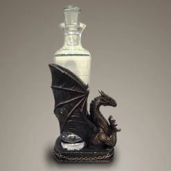 Decor L'Autre Sens Bronze Dragon Glass Decanter Barware & Signs