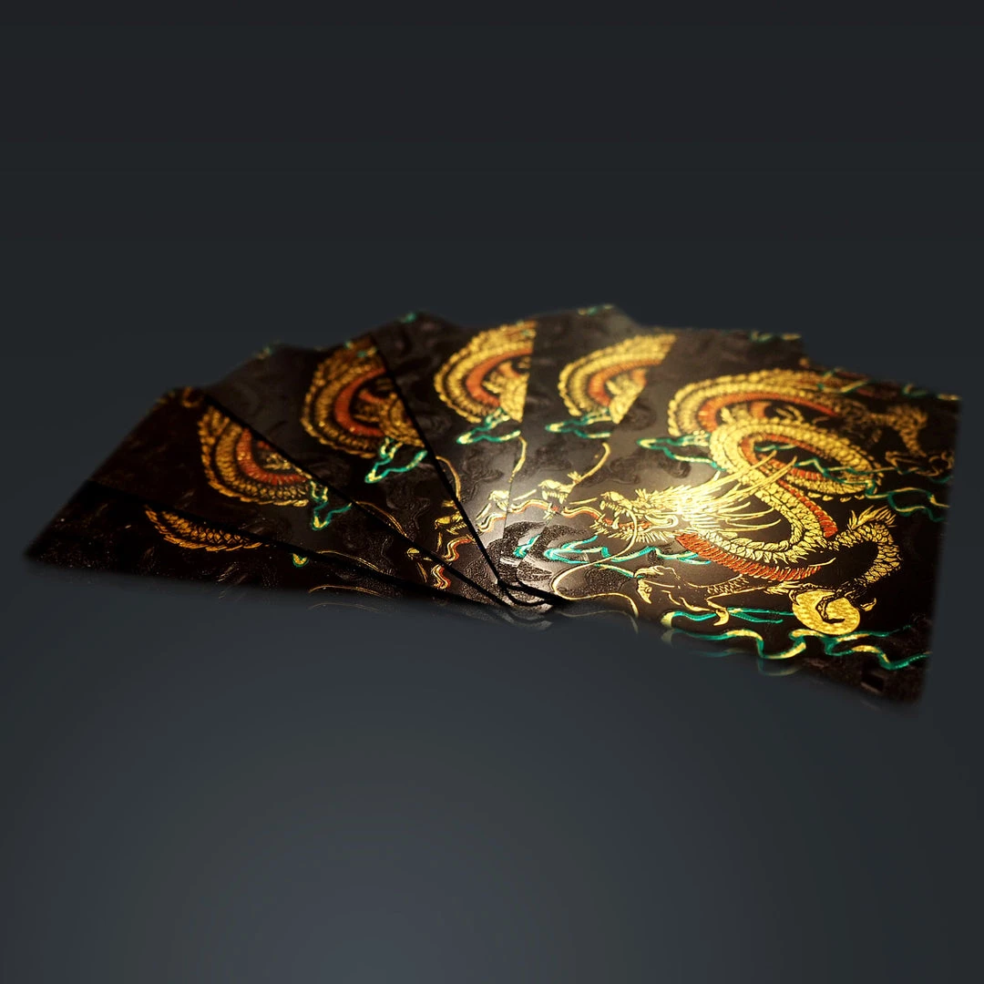 RARE-T 24K Gold Plated Playing Cards - Dragon Pattern Playing Cards With Elegant Display Box Ready To Ship! 48 Hour Shipping! 3 RARE-T 24K Gold Plated Playing Cards - Dragon Pattern Playing Cards With Elegant Display Box Ready To Ship! 48 Hour Shipping!