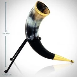 BEN - SKULL STORE Ancient Artifacts Viking Drinking Bull Horn With Custom Stand