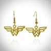 ANIME MALL Swords & Props DC Comics - Wonder Woman Gold Plated Logo Earrings
