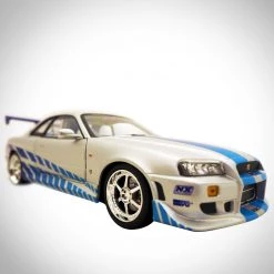Toy Wonders Fast & Furious Brian's 1999 Nissan Skyline Gt-R Die Cast Car Custom Museum Display Die-Cast Vehicles
