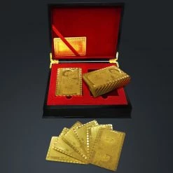 RARE-T Ready To Ship! 48 Hour Shipping! 24K Gold Plated Playing Cards Gold Pounds $50 Pattern