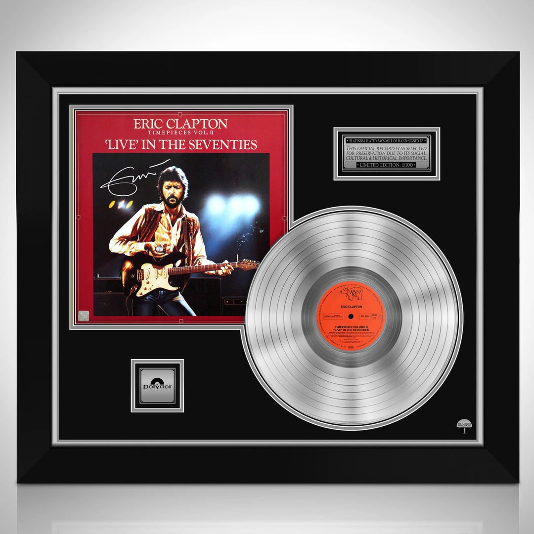 RARE-T Eric Clapton Live In The Seventies Platinum LP Limited Signature Edition Studio Licensed Custom Frame 1 RARE-T Eric Clapton Live In The Seventies Platinum LP Limited Signature Edition Studio Licensed Custom Frame