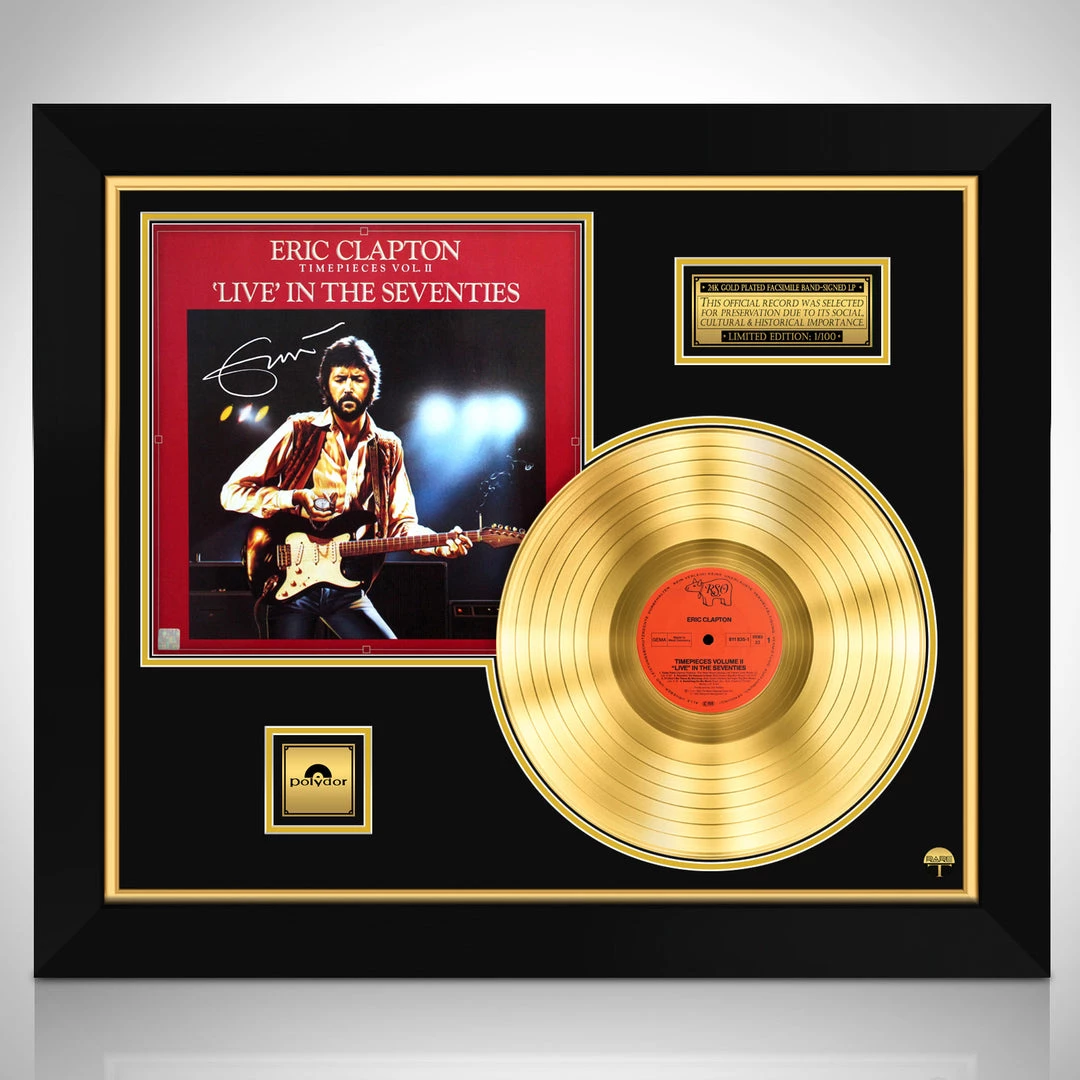 RARE-T Eric Clapton Live In The Seventies Gold LP Limited Signature Edition Studio Licensed Custom Frame 1 RARE-T Eric Clapton Live In The Seventies Gold LP Limited Signature Edition Studio Licensed Custom Frame