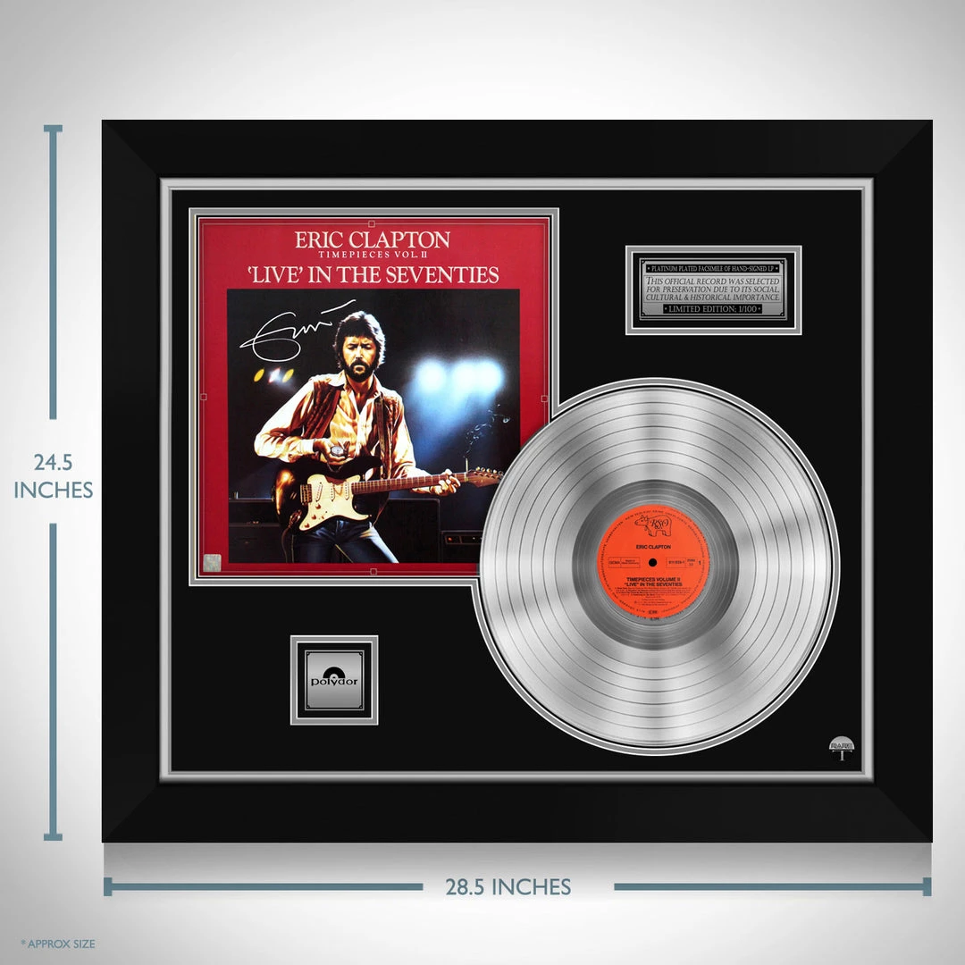 RARE-T Eric Clapton Live In The Seventies Platinum LP Limited Signature Edition Studio Licensed Custom Frame 6 RARE-T Eric Clapton Live In The Seventies Platinum LP Limited Signature Edition Studio Licensed Custom Frame
