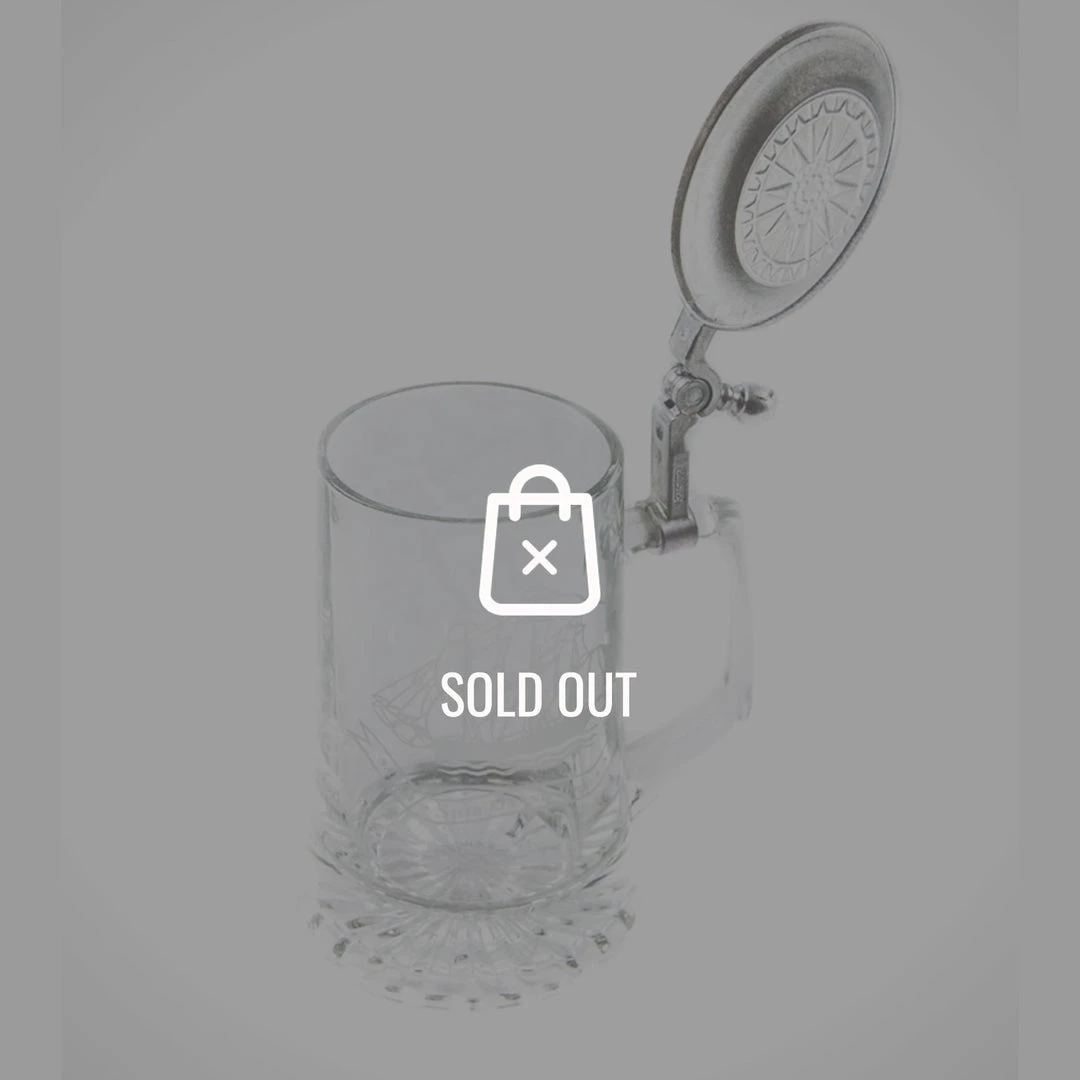 RARE-T Vintage Etched Glass 'Grand Turk 1786' Metal-Lidded Beer Stein 1 RARE-T Vintage Etched Glass 'Grand Turk 1786' Metal-Lidded Beer Stein