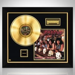 Rare-T Exodus - Pleasures Of Flesh Limited Signature Edition Studio Licensed Gold LP Custom Frame Limited Edition Frames