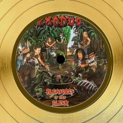 Rare-T Exodus - Pleasures Of Flesh Limited Signature Edition Studio Licensed Gold LP Custom Frame Limited Edition Frames