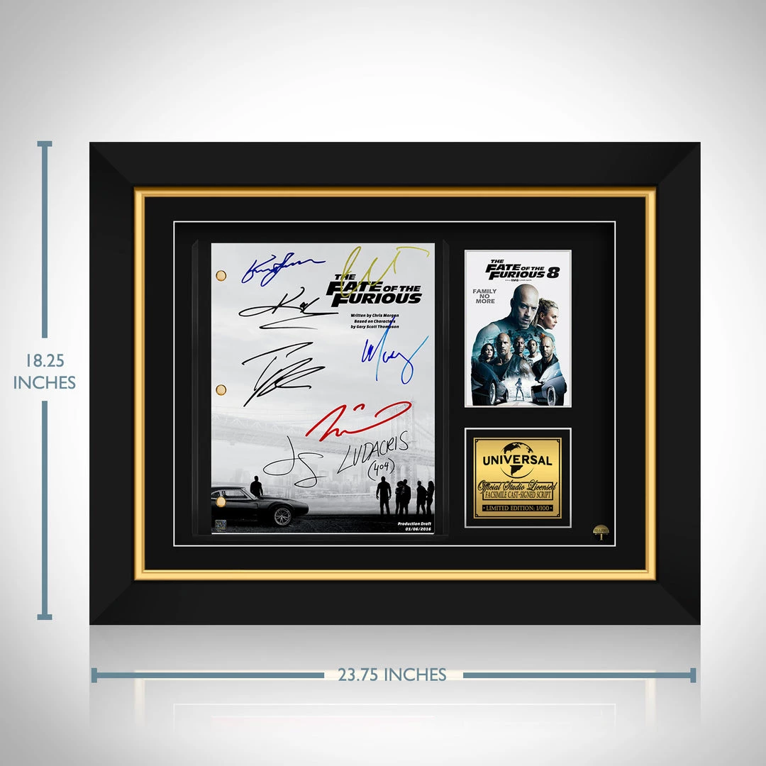 RARE-T The Fate And The Furious 8 Script Limited Signature Edition Studio Licensed Custom Frame Limited Edition Frames 3 RARE-T The Fate And The Furious 8 Script Limited Signature Edition Studio Licensed Custom Frame Limited Edition Frames