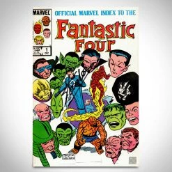 APW Fantastic Four 'Official Marvel Index #1 Dec (1985)' Hand-Signed Comic Book By Stan Lee Custom Frame