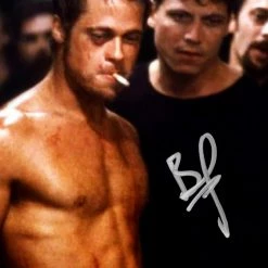 RARE-T Fight Club Brad Pitt Photo Limited Signature Edition Studio Licensed Custom Frame