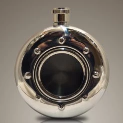 RARE-T Barware & Signs Portside Nautical Themed Stainless Steel Liquor Flask