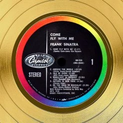 RARE-T Frank Sinatra Come Fly With Me Gold LP Limited Signature Edition Studio Licensed Custom Frame