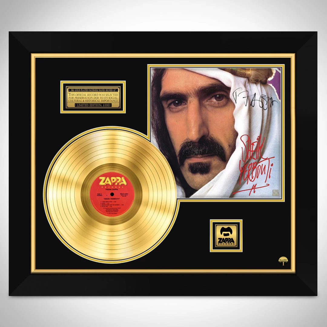 Rare-T Frank Zappa Sheik Yerbouti Gold LP Limited Signature Edition Studio Licensed Custom Frame 1 Rare-T Frank Zappa Sheik Yerbouti Gold LP Limited Signature Edition Studio Licensed Custom Frame
