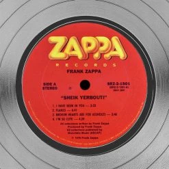 Rare-T Limited Edition Frames Frank Zappa Sheik Yerbouti Limited Signature Edition Studio Licensed Platinum LP Custom Frame