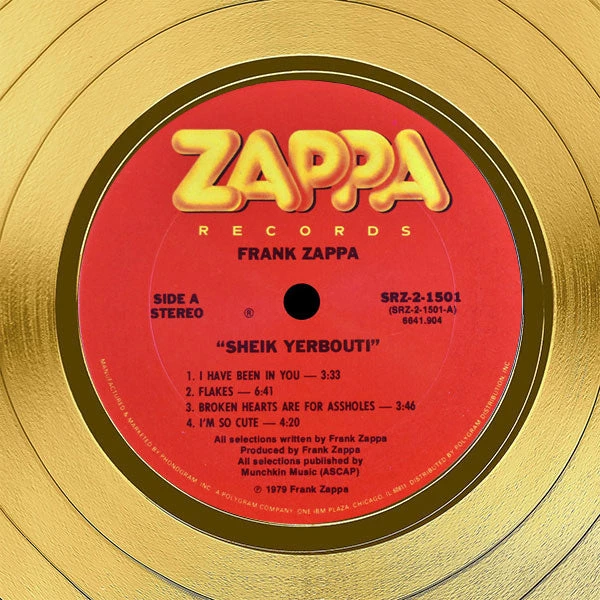 Rare-T Frank Zappa Sheik Yerbouti Gold LP Limited Signature Edition Studio Licensed Custom Frame 4 Rare-T Frank Zappa Sheik Yerbouti Gold LP Limited Signature Edition Studio Licensed Custom Frame
