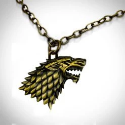 ANIME MALL Ready To Ship! 48 Hour Shipping! Game Of Thrones - Stark Necklace- Bronze Finish