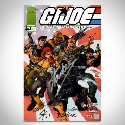 Hall Of Fame Collection Signed Comic Memorabilia G.I. Joe 'A Real American Hero! #1' Hand-Signed Comic Book By Stan Lee + 4 Custom Frame