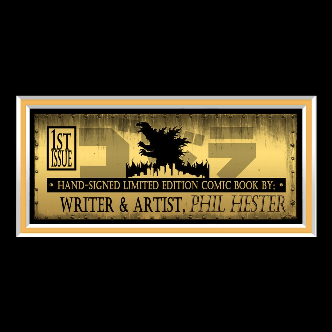 APW Signed Memorabilia Godzilla- 'Kingdom Of Monsters #1' Hand-Signed Comic Book By Artist Phil Hester Custom Frame 6 APW Signed Memorabilia Godzilla- 'Kingdom Of Monsters #1' Hand-Signed Comic Book By Artist Phil Hester Custom Frame