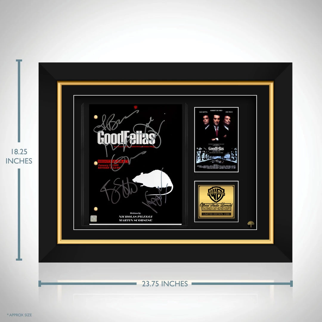 RARE-T Goodfellas Movie Black & White Script Limited Signature Edition Studio Licensed Custom Frame 8 RARE-T Goodfellas Movie Black & White Script Limited Signature Edition Studio Licensed Custom Frame