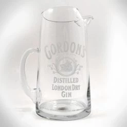 RARE-T Gordon's London Dry Gin / Vintage Barware Glass Pitcher Ready To Ship! 48 Hour Shipping!