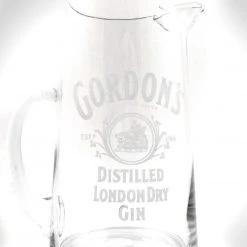 RARE-T Gordon's London Dry Gin / Vintage Barware Glass Pitcher Ready To Ship! 48 Hour Shipping!