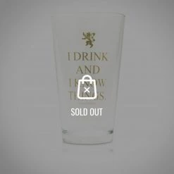 MIMI Game Of Thrones - Tyrion Lannister "I Drink And I Know Things" Glass Barware & Signs