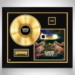 RARE-T Greta Van Fleet Anthem Of The Peaceful Army Gold LP Limited Signature Edition Studio Licensed Custom Frame