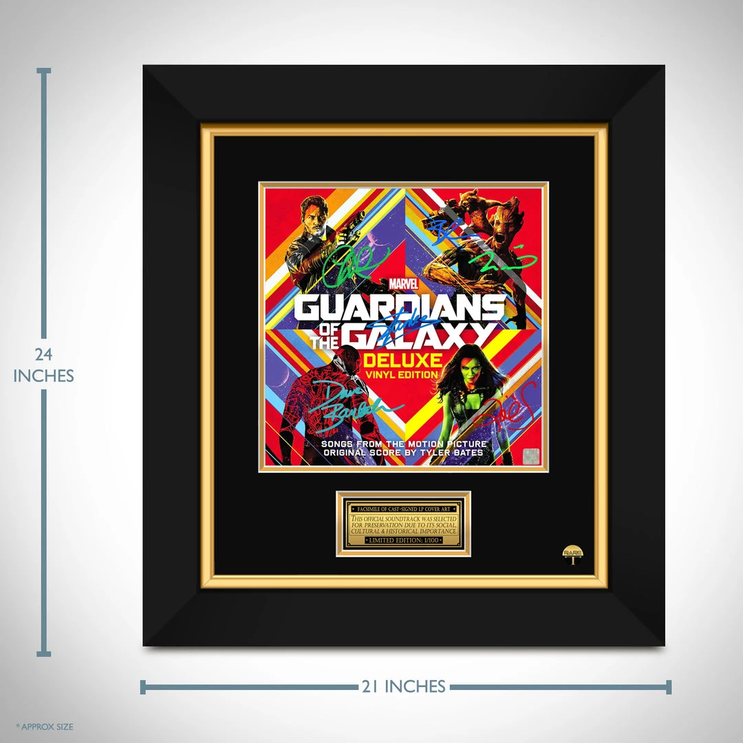 RARE-T Guardians Of The Galaxy Soundtrack LP Cover Limited Signature Edition Studio Licensed Custom Frame Limited Edition Frames