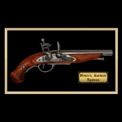 Rare-T Swords & Props Pirates Of The Caribbean - Jack Sparrow's Flintlock Prop Limited Signature Edition Custom Frame