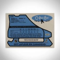 APW Montreal Canadiens- Guy Lafleur O-Pee-Chee #579 Hand-Signed Vintage 2008-09 NHL Hockey Card
