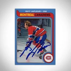 APW Montreal Canadiens- Guy Lafleur O-Pee-Chee #579 Hand-Signed Vintage 2008-09 NHL Hockey Card