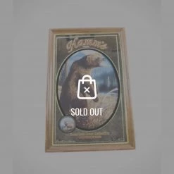 RARE-T Vintage 1993 Reverse Painted 'Hamm'S-Grizzly' Beer Bar Mirror/Advertisement