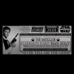 PPC Star Wars Han Solo - Beckett Witnessed Certified Hand-Signed Dl-44 Blaster By Harrison Ford Custom Museum Display