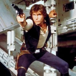 PPC Star Wars Han Solo - Beckett Witnessed Certified Hand-Signed Dl-44 Blaster By Harrison Ford Custom Museum Display