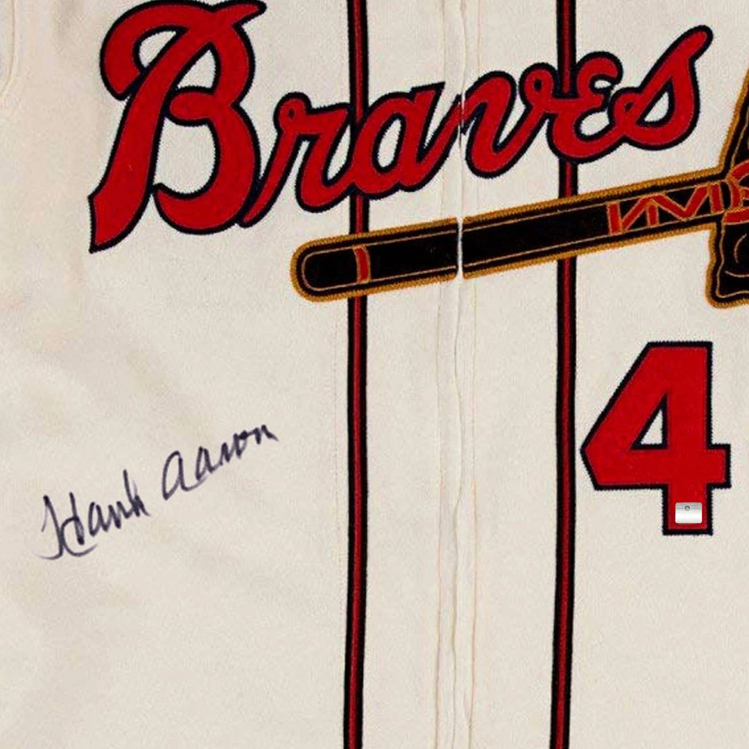 GIAN Atlanta Braves- Hand-Signed Jersey By #44 Hank Aaron Custom Frame Signed Memorabilia 2 GIAN Atlanta Braves- Hand-Signed Jersey By #44 Hank Aaron Custom Frame Signed Memorabilia