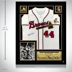GIAN Atlanta Braves- Hand-Signed Jersey By #44 Hank Aaron Custom Frame Signed Memorabilia 20 GIAN Atlanta Braves- Hand-Signed Jersey By #44 Hank Aaron Custom Frame Signed Memorabilia