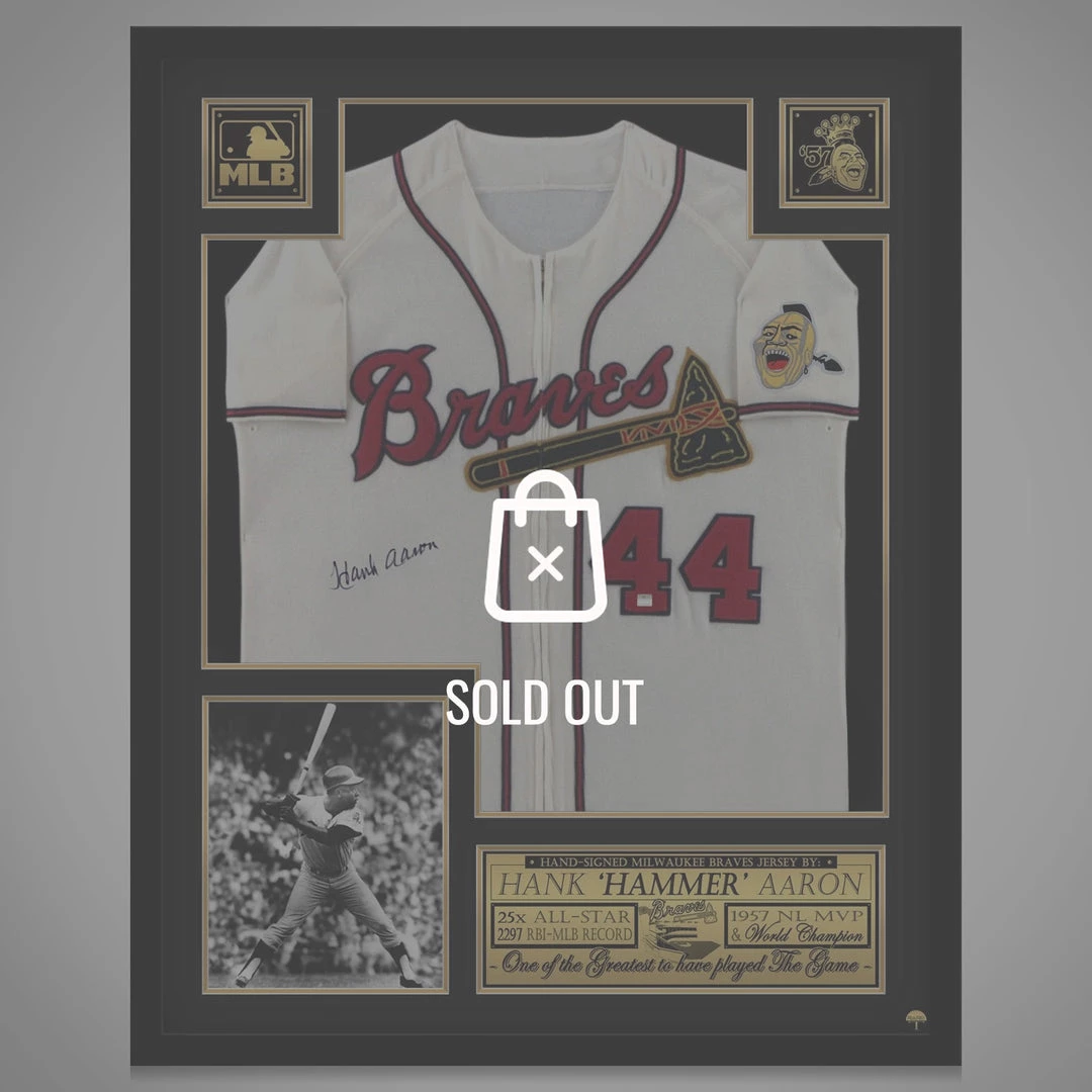 GIAN Atlanta Braves- Hand-Signed Jersey By #44 Hank Aaron Custom Frame Signed Memorabilia 1 GIAN Atlanta Braves- Hand-Signed Jersey By #44 Hank Aaron Custom Frame Signed Memorabilia