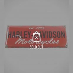 RARE-T Harley-Davidson Motorcycles Red Enamel Vintage Dealership Sign Barware & Signs