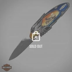 RARE-T Franklin Mint- Vintage Harley Davidson Electra Glide Collector Pocket Knife